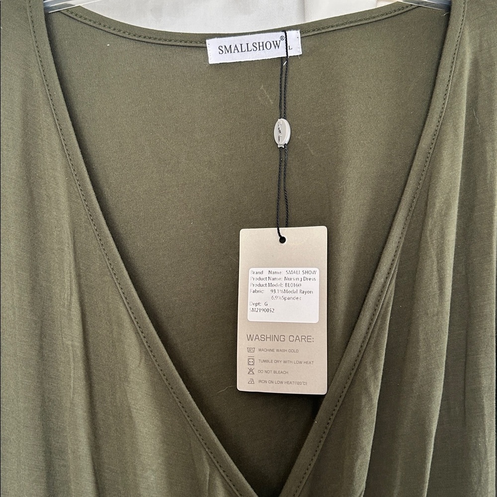 Elegant Olive Green Midi Dress - Picture 5 of 5